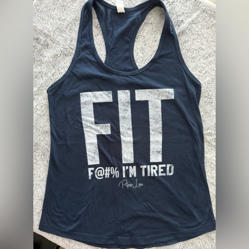 NWOT-Piper Lou - Women's Blue Tank Top (L)